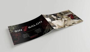 Sin 7 Salon Brochure Cover Open Flat